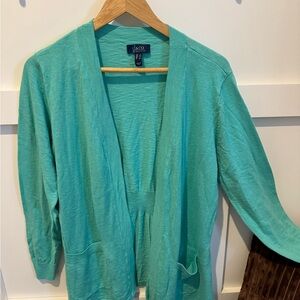 d & co Teal Open Front Cardigan with Pockets